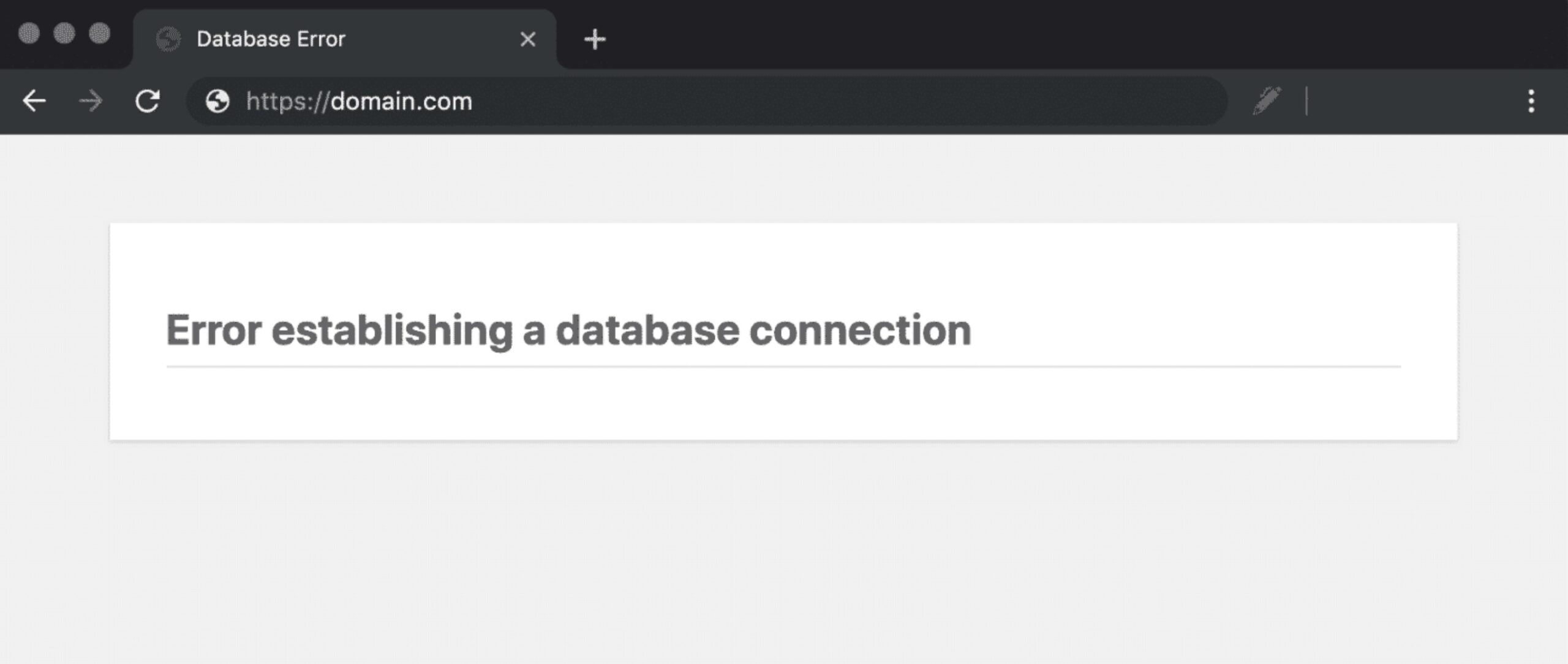 error establishing a database connection error establishing a database connection