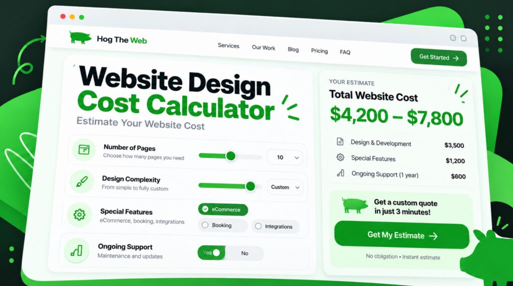 Website design cost calculator - free