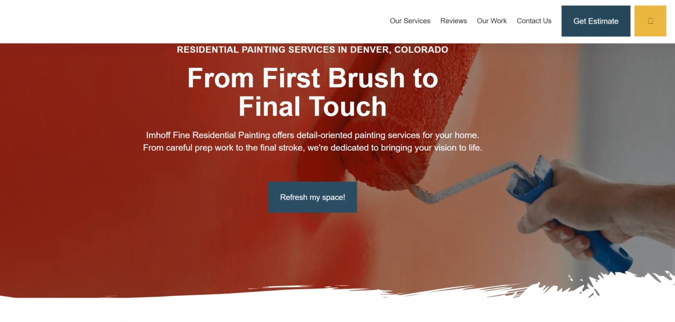Five-page replacement website that preceded Imhoff Painting's organic traffic decline