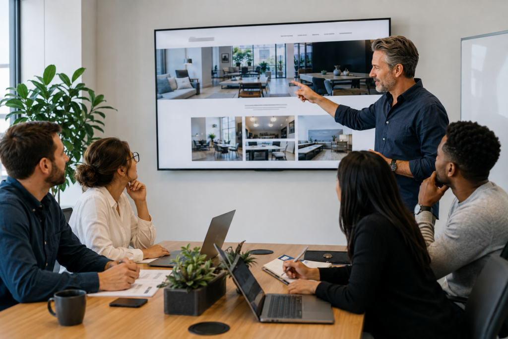Growing business team working with a long-term WordPress website support partner.